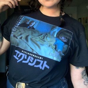 BOOTLEG EXORCIST T SHIRT CROPPED SIZE LARGE